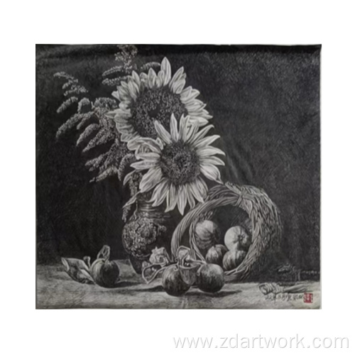 Pen painting sunflower art creation